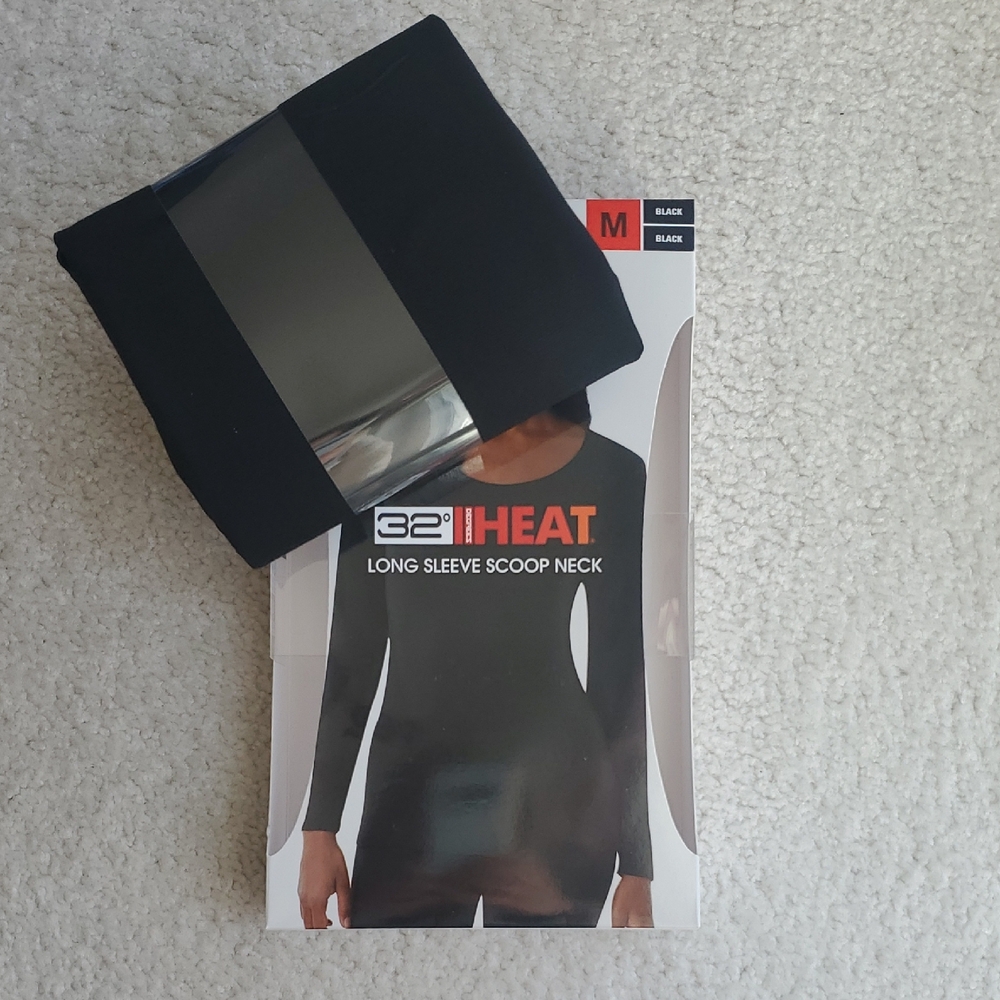 32 Degrees Heat Black Long Sleeve Base Layer M